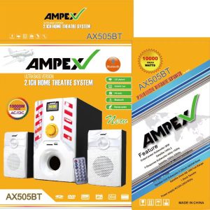Ampex 2.1 AX 505BT Subwoofer With Bluetooth/USB/SD/FM 10000Watts