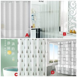 PEVA Shower Curtain Waterproof Floral Bathroom - 180*200cm