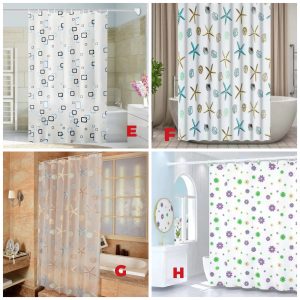 PEVA Shower Curtain Waterproof Floral Bathroom - 180*200cm