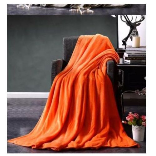 Plain coral fleece throw banket - Black - Image 9