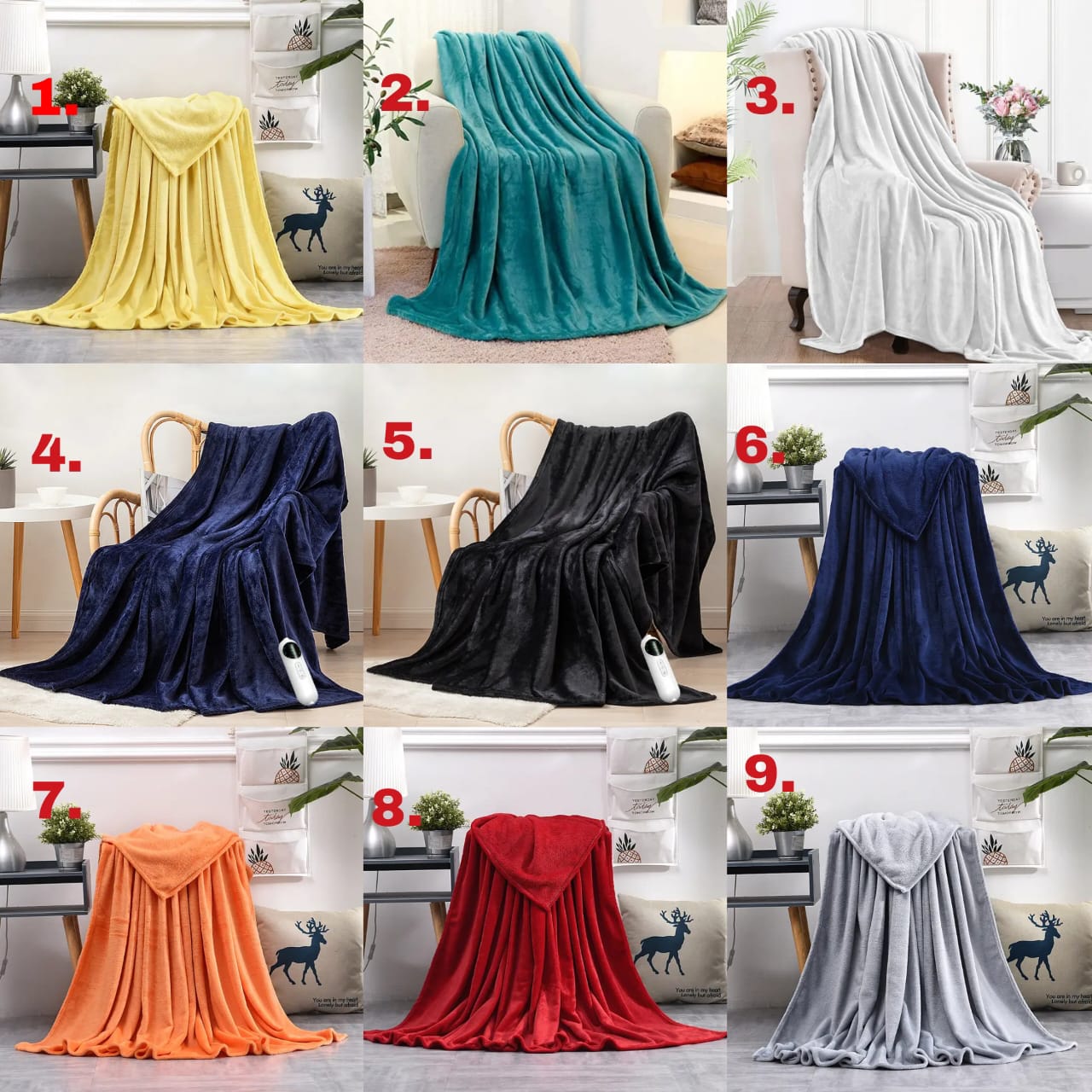 Plain coral fleece throw banket - Black