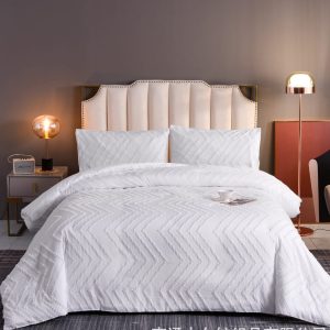 Luxury Tufted Wave Design Duvet cover set