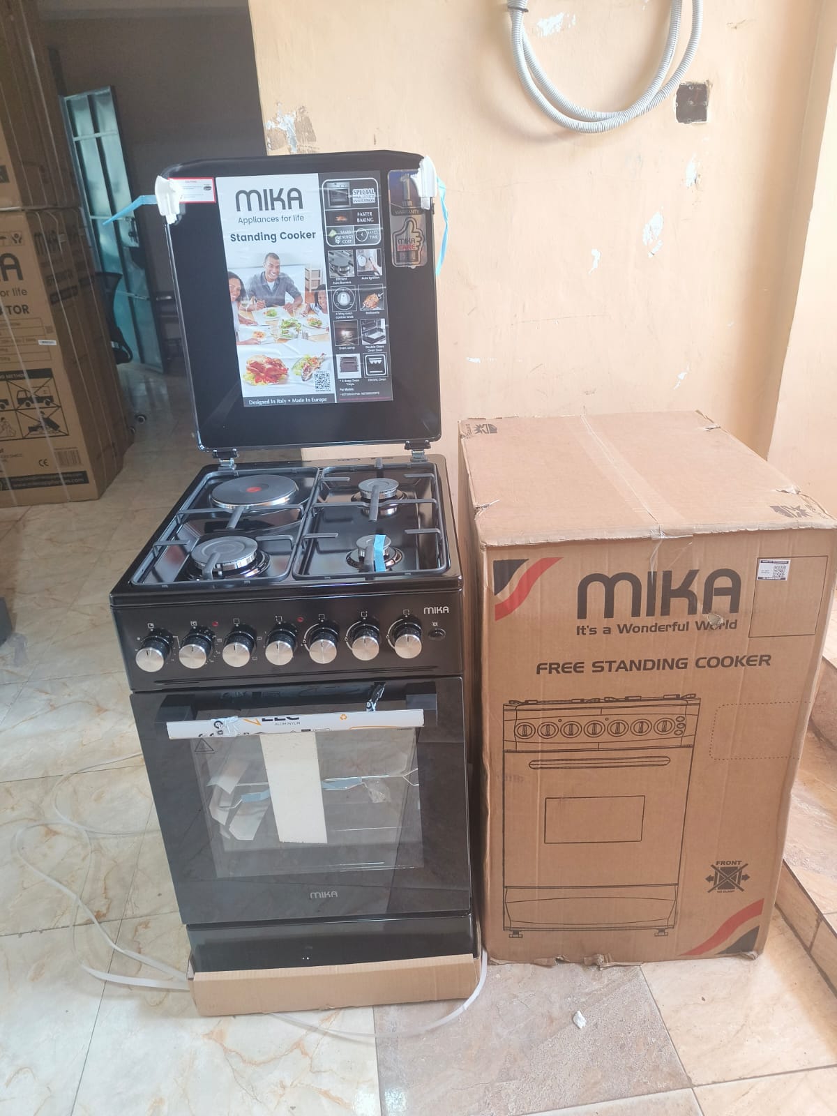 Mika 50*60 3+1 standing cooker with electric oven