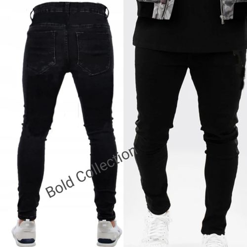 Plain Finest Denim Slim Fit Black Jeans