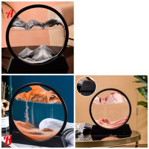 Crystal clear glass frame Moving Sand Scape Decor