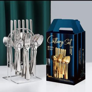 24 pcs silver cutlery set