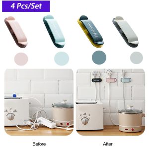 4pcs set Wire Holder Thread Holder No hook No hole Adhesive Cable Organizer Desktop Wire Management Clip