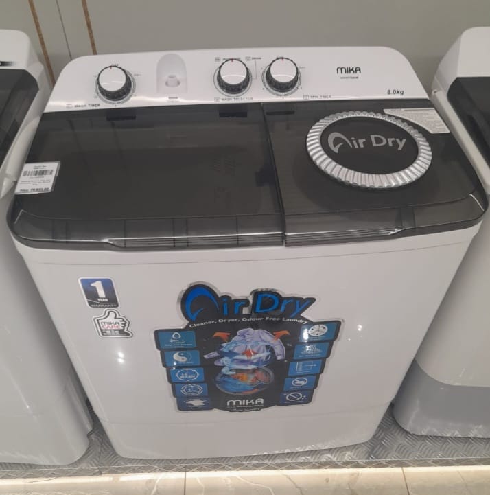 Mika 8kgs twin tub washing machine