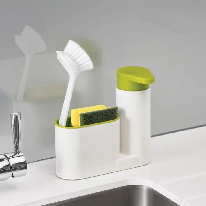 2 In 1 Sleek Sink Tidy Set Soap Dispenser Sponge Holder - Image 2