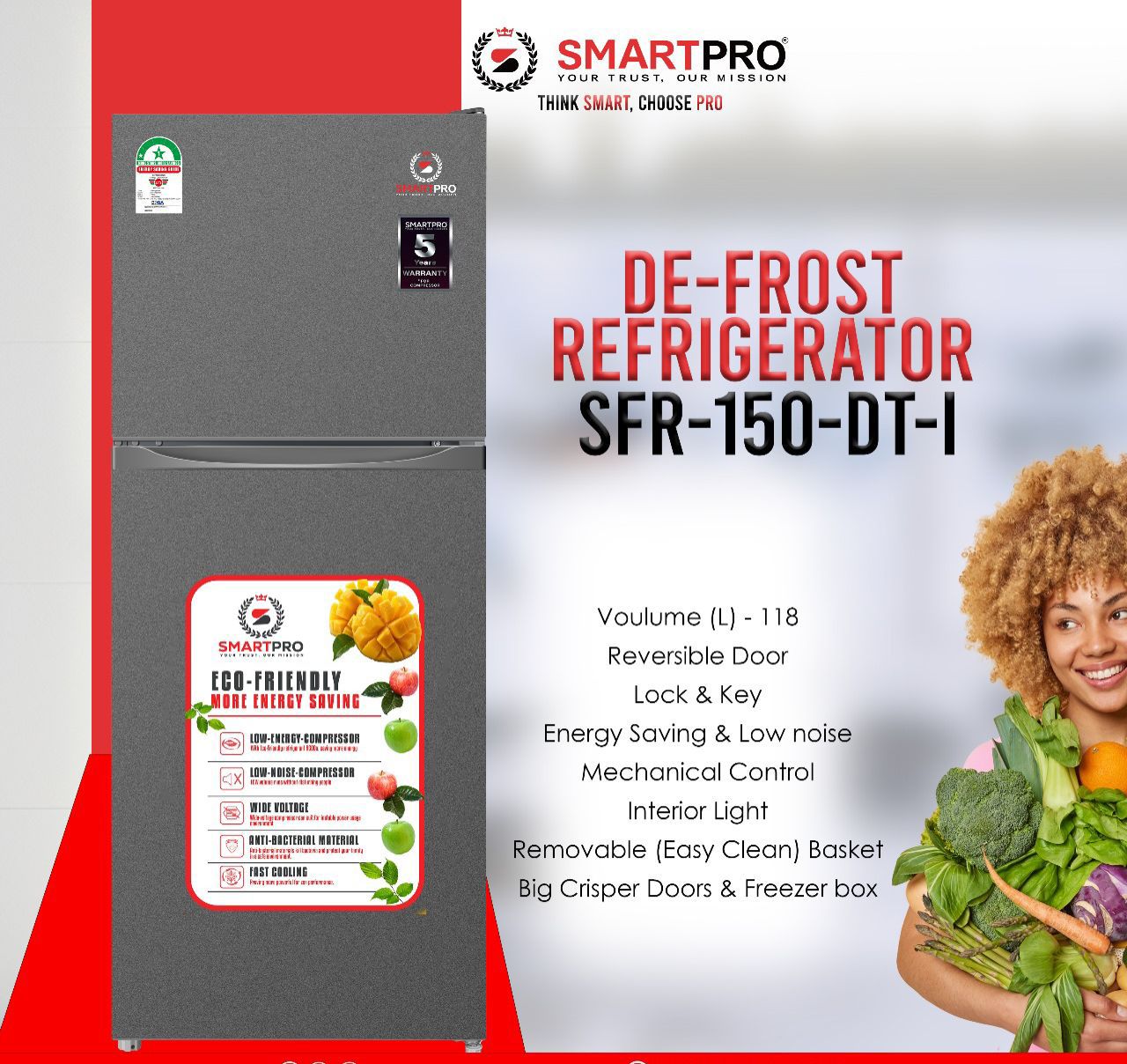 Smart Pro 118ltrs Fridge