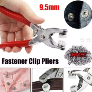 Fastener Clip Pliers & 100 Button Sets