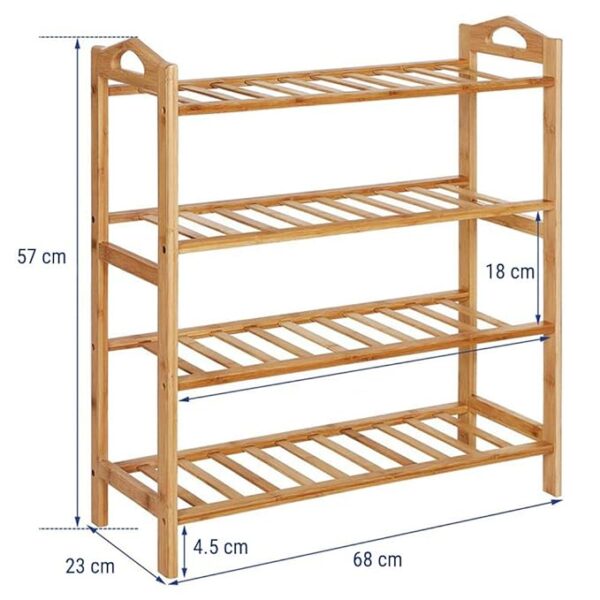 4-Tier Bamboo Rack / Shoe Rack / Bathroom Rack - Image 5