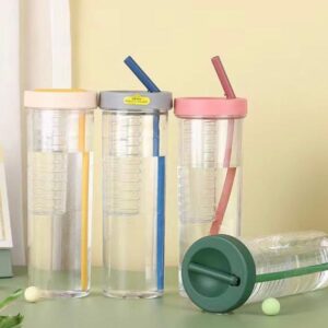 Clear acrylic 800ml smoothie tumbler with foldable straw